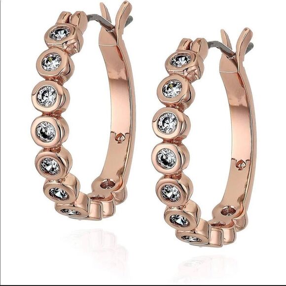 NWT Kate Spade Full Circle hoop rosegold  earrings N2 - Picture 1 of 6